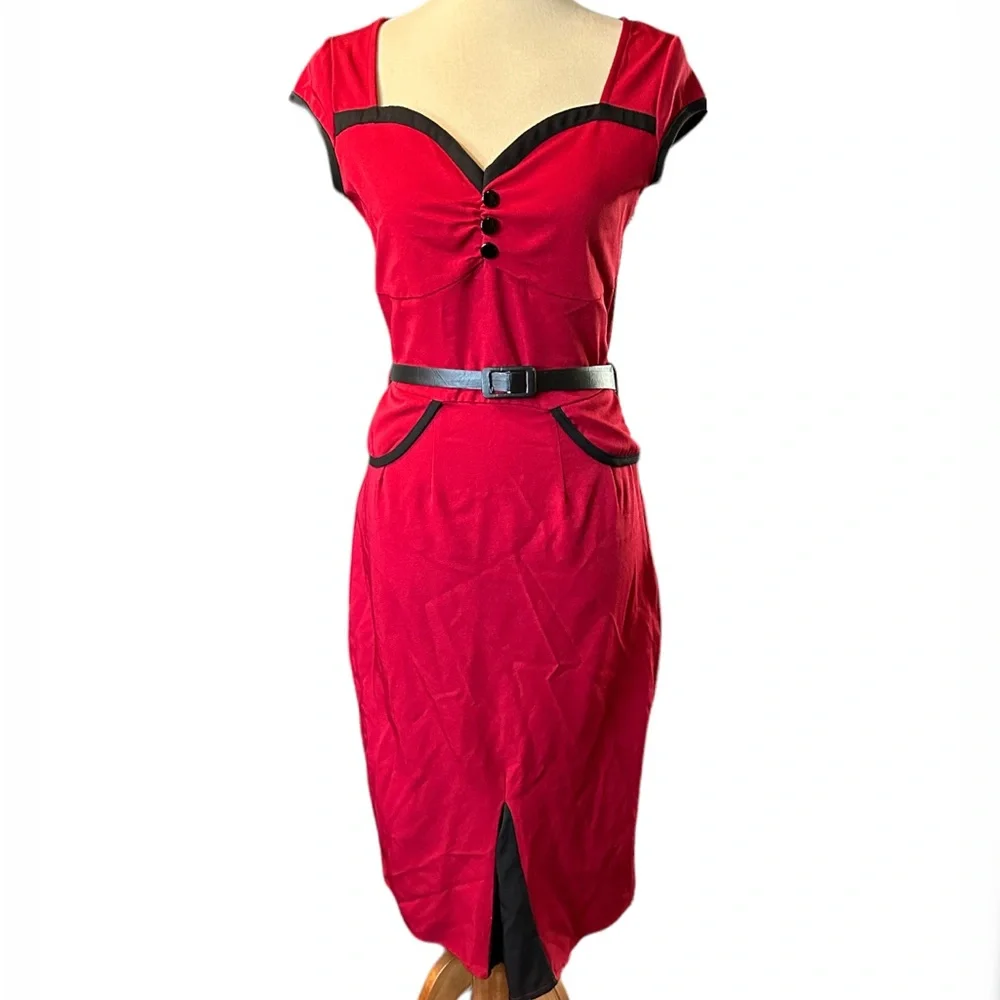 Lindy Bop Red Heidi Pinup Dress - Picture 6 of 11